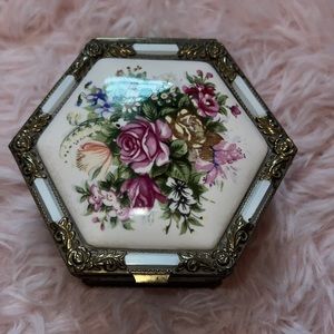 Vintage floral jewelry box